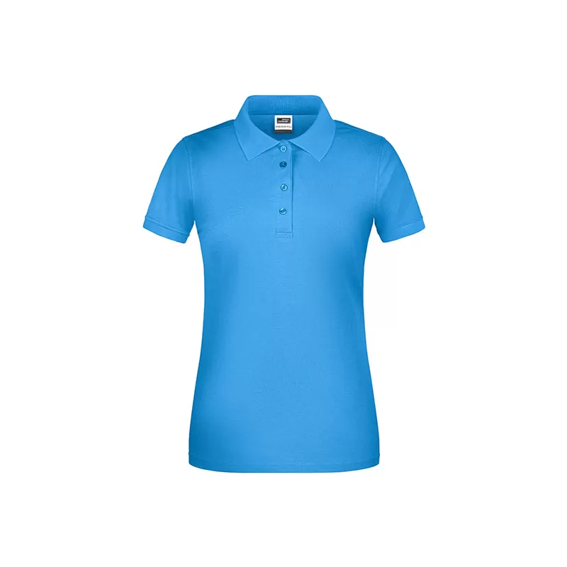 Polo de travail femme bio résistant manches courtes, 200 g/m²