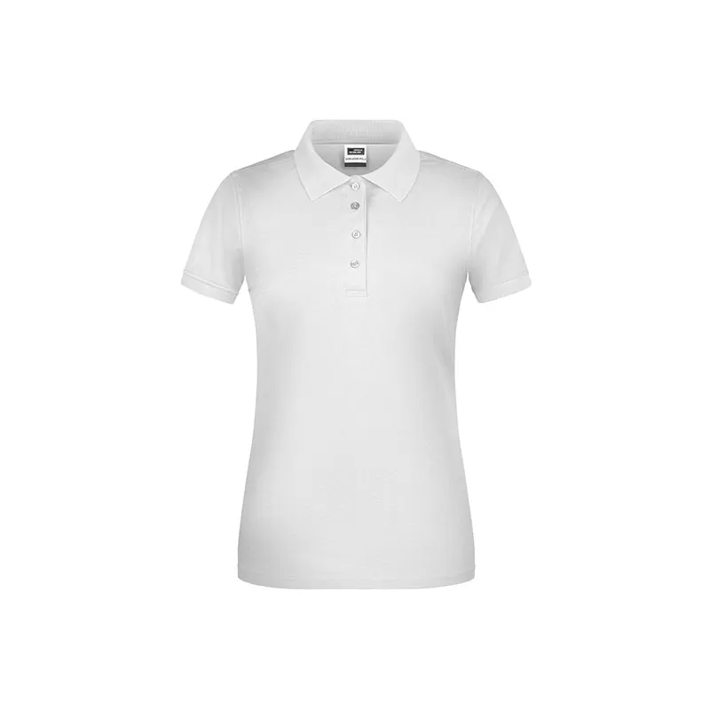Polo de travail femme bio résistant manches courtes, 200 g/m²