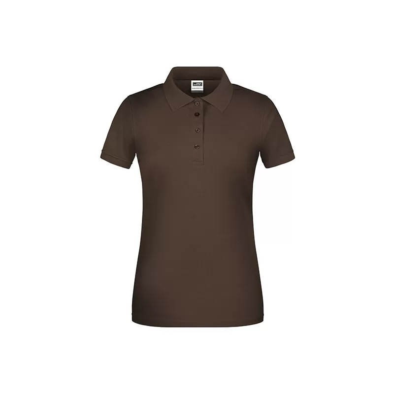 Polo de travail femme bio résistant manches courtes, 200 g/m²