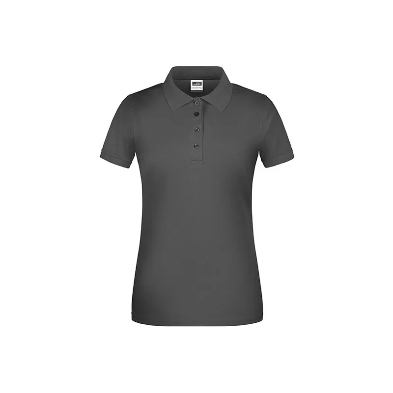 Polo de travail femme bio résistant manches courtes, 200 g/m²