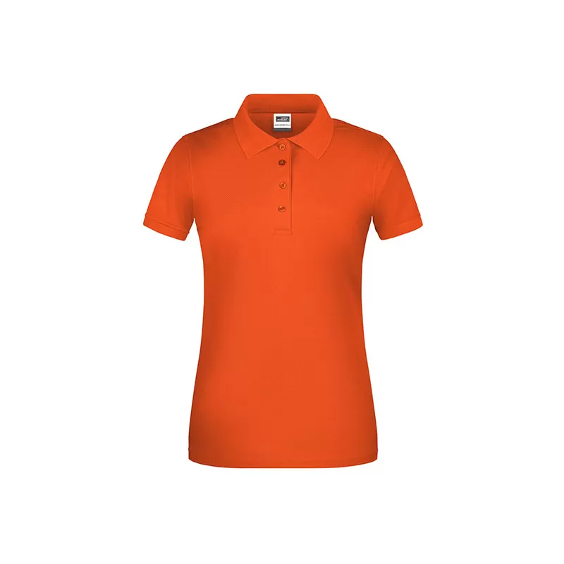 Polo de travail femme bio résistant manches courtes, 200 g/m²