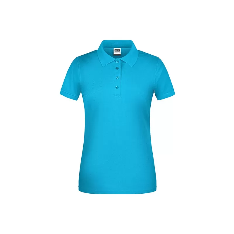 Polo de travail femme bio résistant manches courtes, 200 g/m²