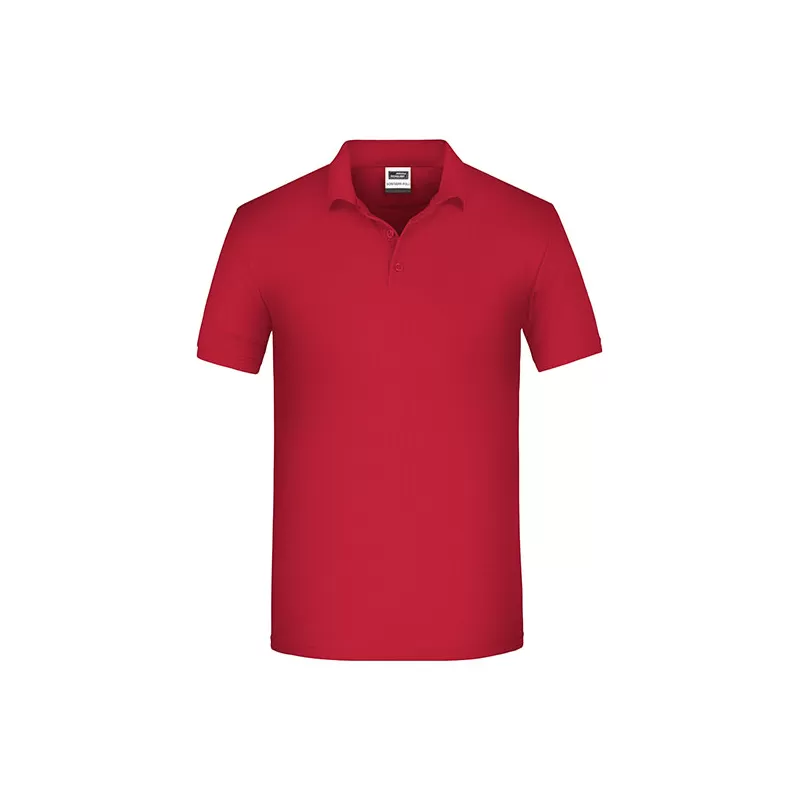 Polo de travail homme bio résistant manches courtes, 200 g/m²