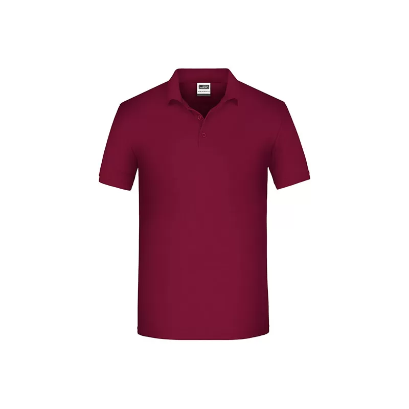 Polo de travail homme bio résistant manches courtes, 200 g/m²