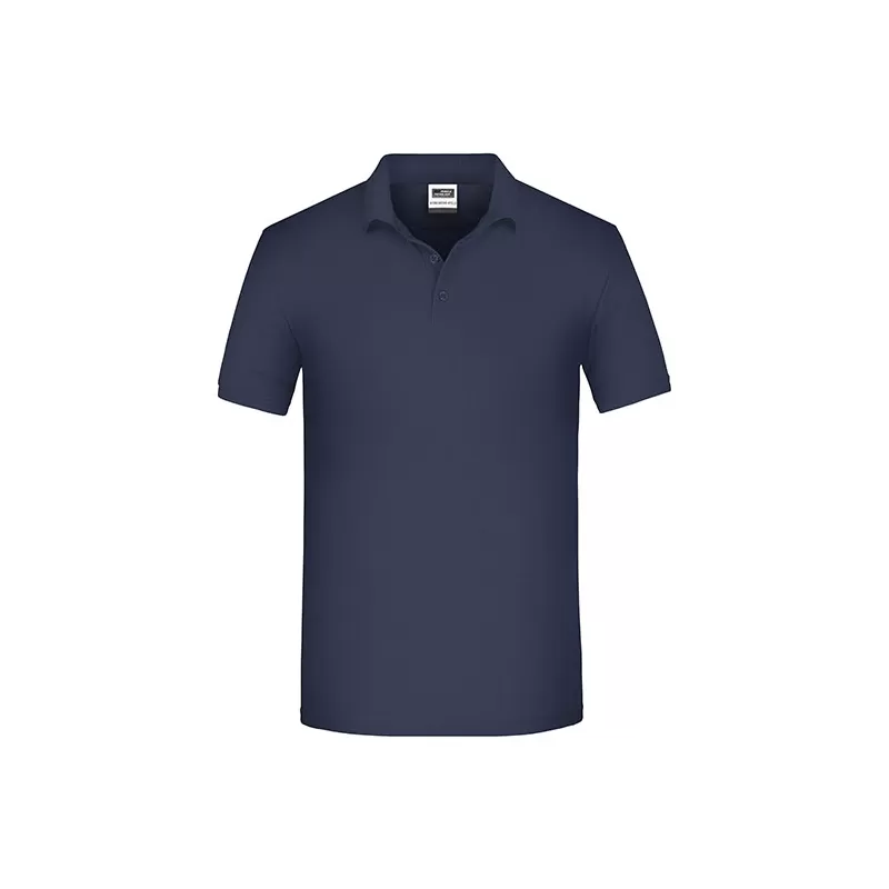 Polo de travail homme bio résistant manches courtes, 200 g/m²