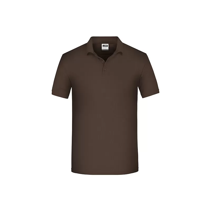 Polo de travail homme bio résistant manches courtes, 200 g/m²