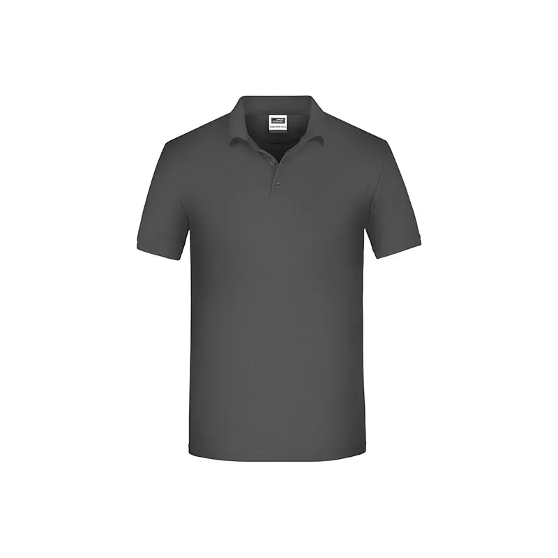 Polo de travail homme bio résistant manches courtes, 200 g/m²