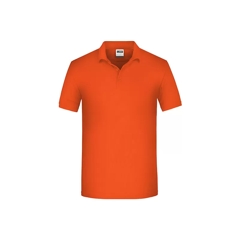 Polo de travail homme bio résistant manches courtes, 200 g/m²