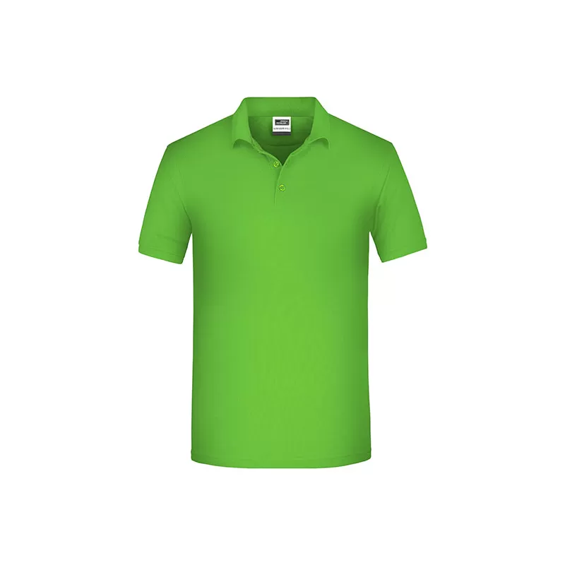 Polo de travail homme bio résistant manches courtes, 200 g/m²