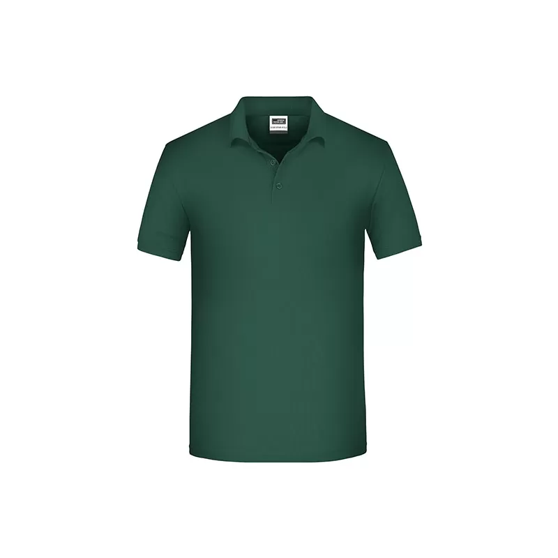 Polo de travail homme bio résistant manches courtes, 200 g/m²