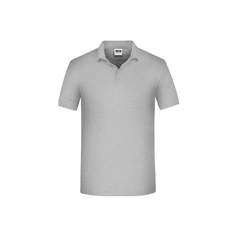 Polo de travail homme bio résistant manches courtes, 200 g/m²