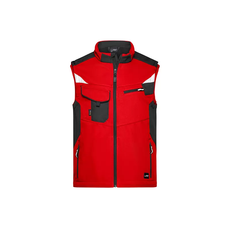 Gilet softshell Workwear STRONG professionnel renforcé polyester col montant durable, 320 g/m²