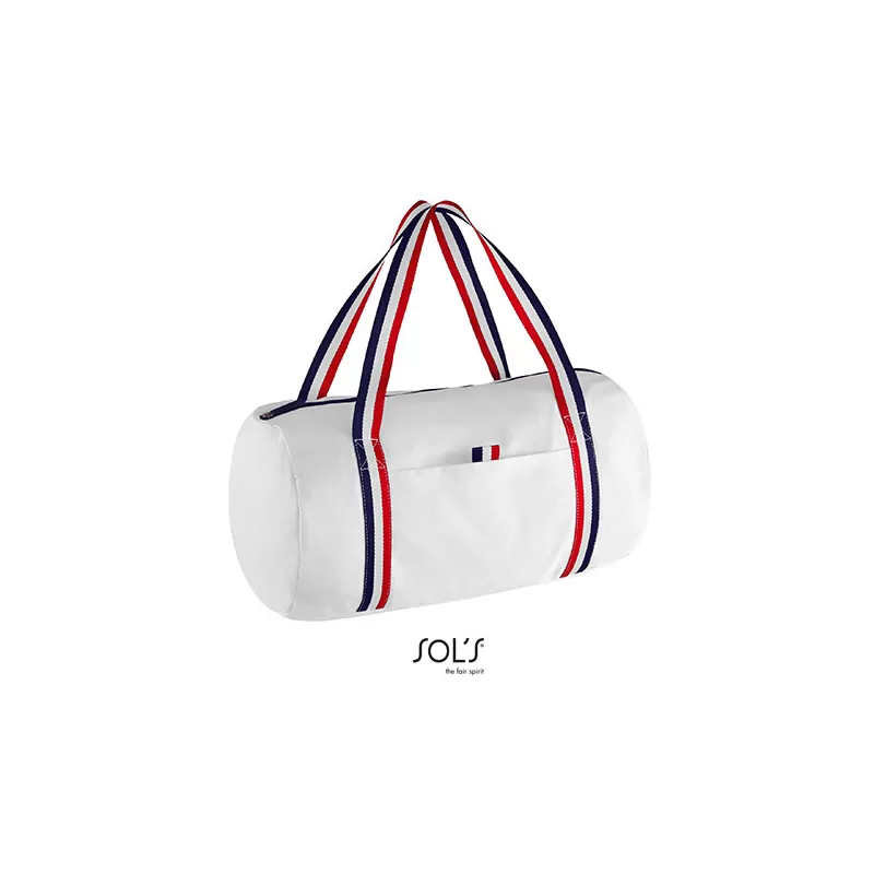 Sac polochon ODEON avec anses tricolores en coton canvas, 235 g/m²