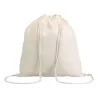 Sac à dos en coton avec cordons de serrage réglables, 100 g/m²