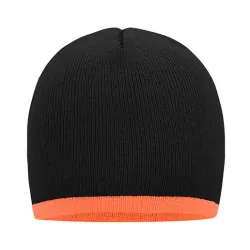 Bonnet Beanie With Contrasting Border acrylique bord contrasté bicolore style