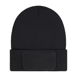 Bonnet Beanie with Patch Thinsulate patch cuir personnalisable doublé chaud