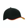 Casquette 6 panneaux Double Sandwich coton brossé double liseré clip métal