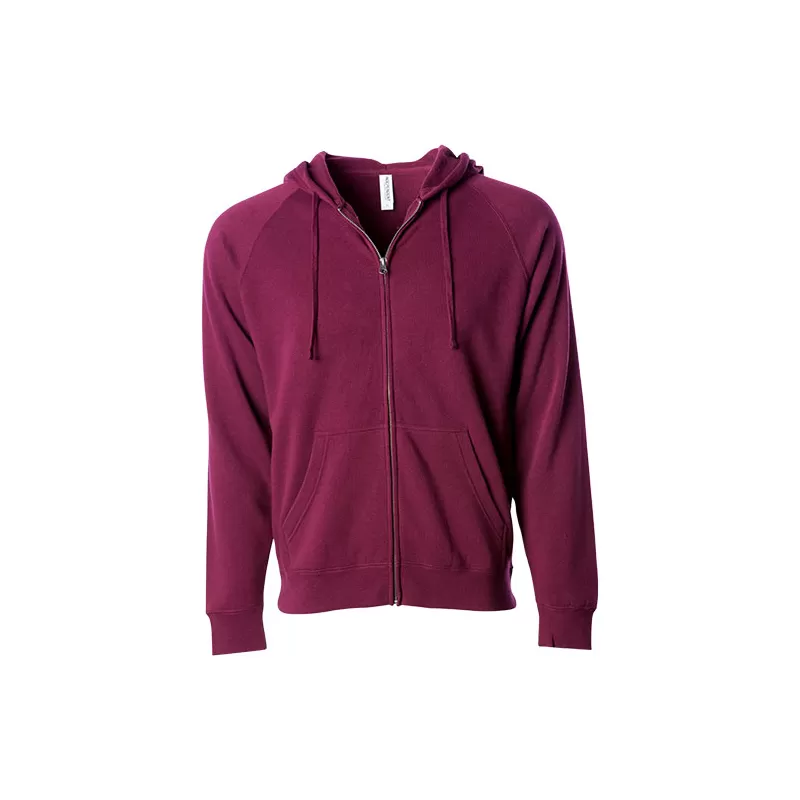 Sweat à capuche zippé en coton et polyester, coupe unisexe ajustée, 270 g/m²