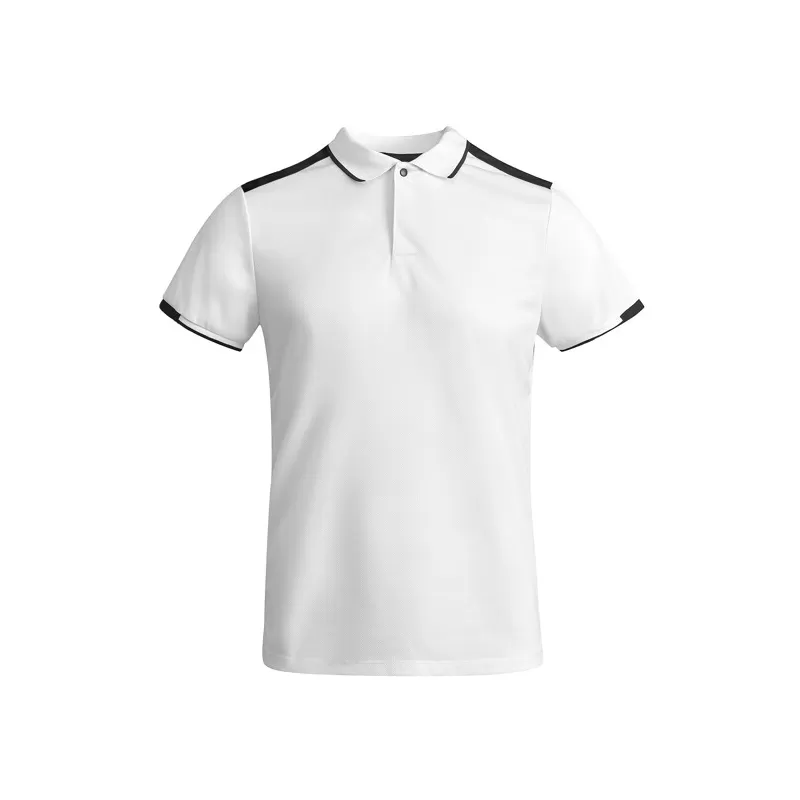 Polo technique bicolore manches courtes en polyester recyclé antibactérien, 140 g/m²