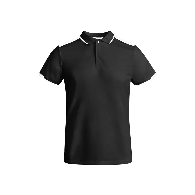 Polo technique bicolore manches courtes en polyester recyclé antibactérien, 140 g/m²