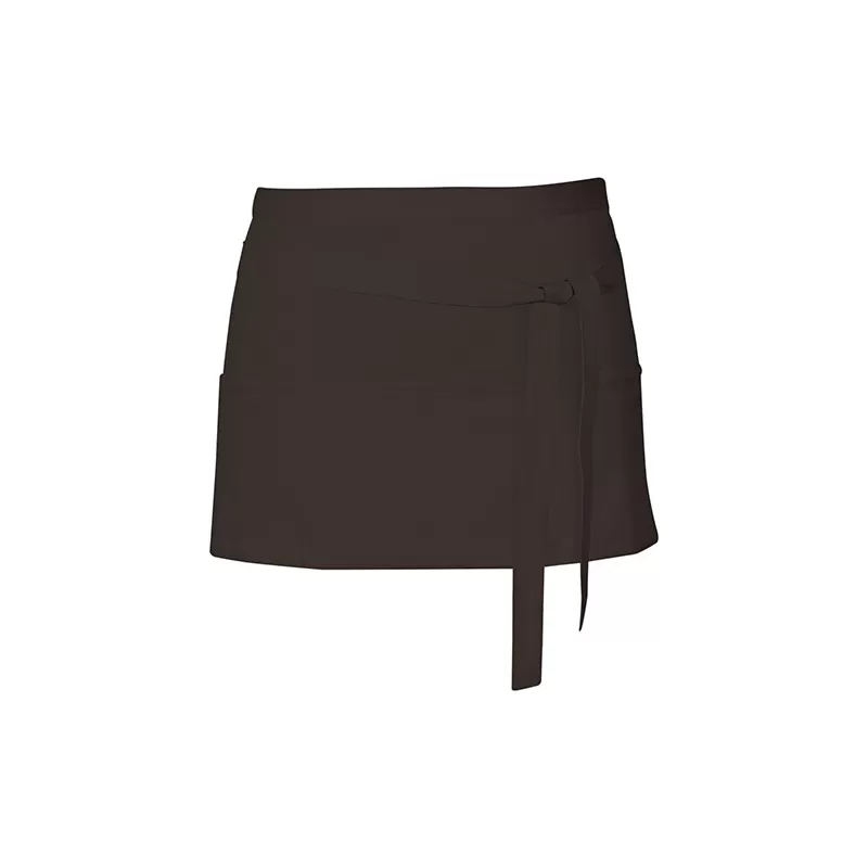 Tablier de cuisine court en coton sergé avec grande poche avant, 200 g/m²