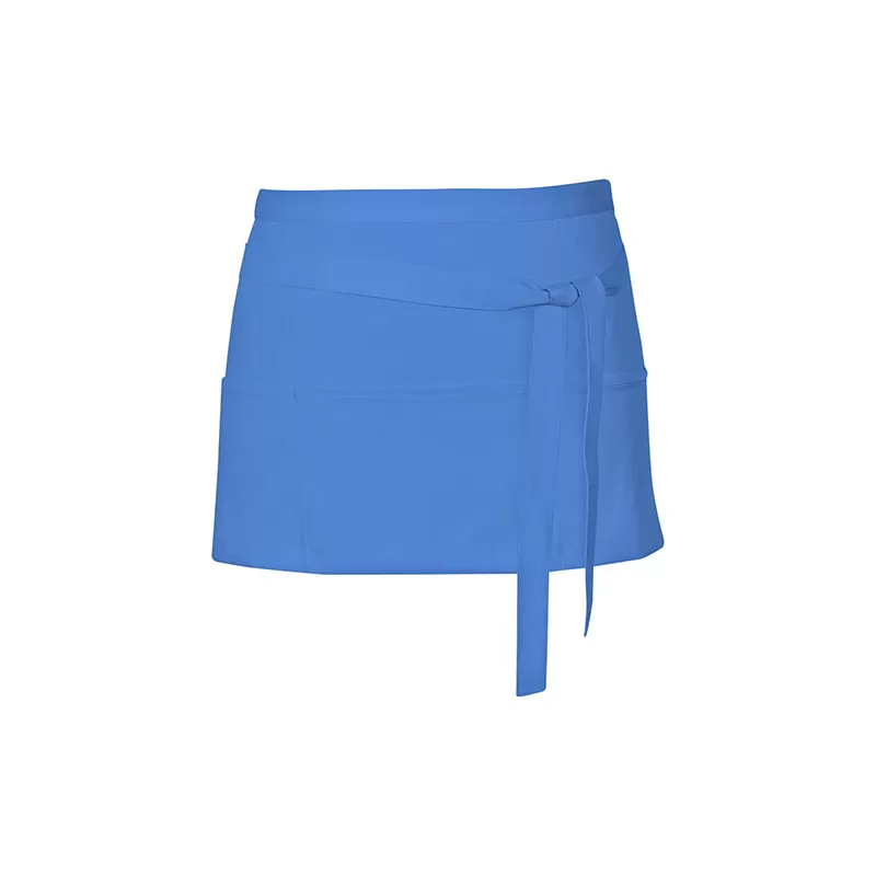 Tablier de cuisine court en coton sergé avec grande poche avant, 200 g/m²