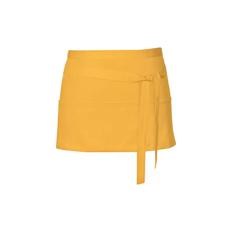 Tablier de cuisine court en coton sergé avec grande poche avant, 200 g/m²