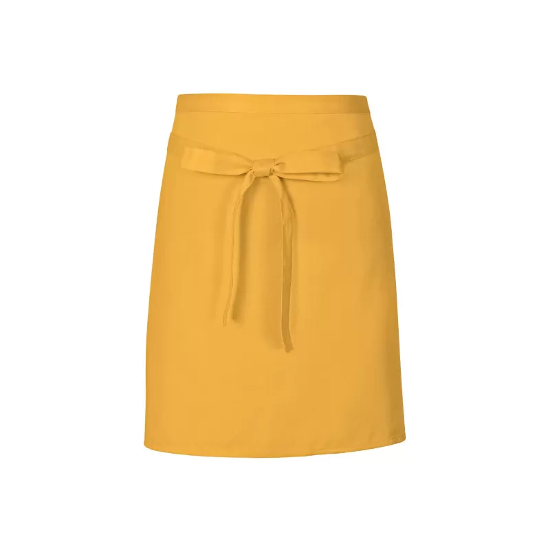 Tablier de cuisine court sans poche en coton et polyester sergé, 200 g/m²