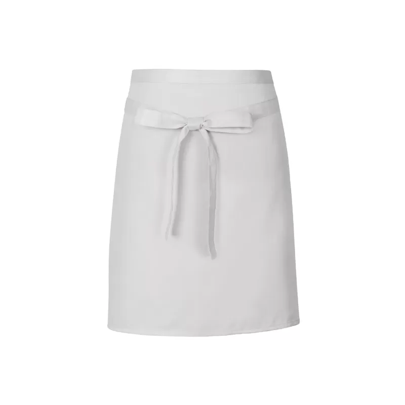 Tablier de cuisine court sans poche en coton et polyester sergé, 200 g/m²