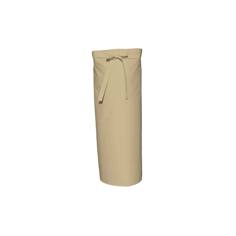 Tablier de bistro long sans poche en polycoton sergé, 240 g/m²