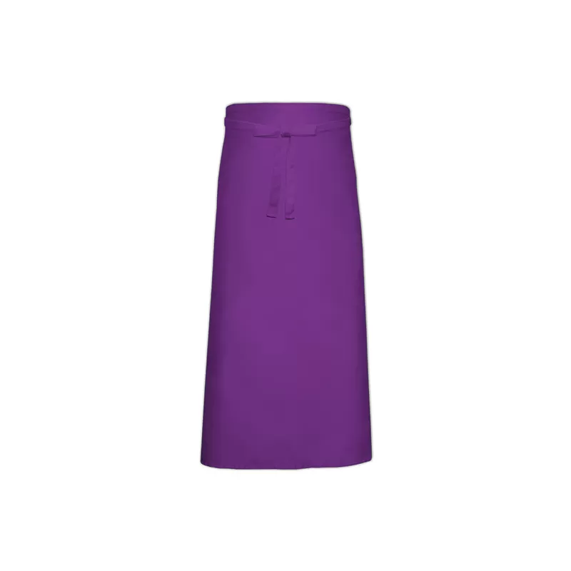 Tablier de bistro long sans poche en polycoton sergé, 240 g/m²