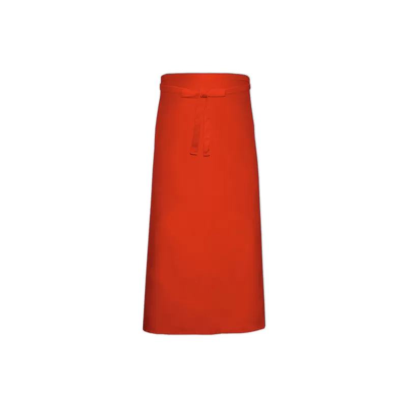 Tablier de bistro long sans poche en polycoton sergé, 240 g/m²