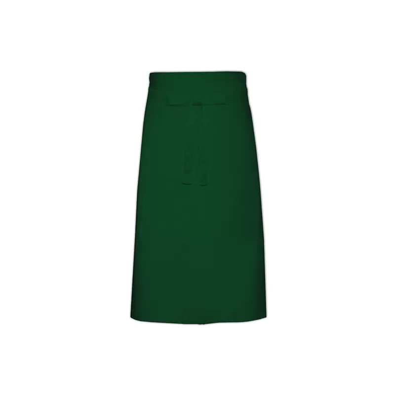 Tablier de cuisine sans poche en polycoton sergé prérétréci, 240 g/m²