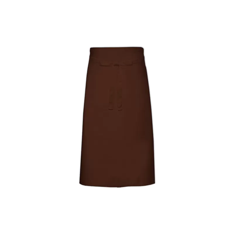 Tablier de cuisine sans poche en polycoton sergé prérétréci, 240 g/m²