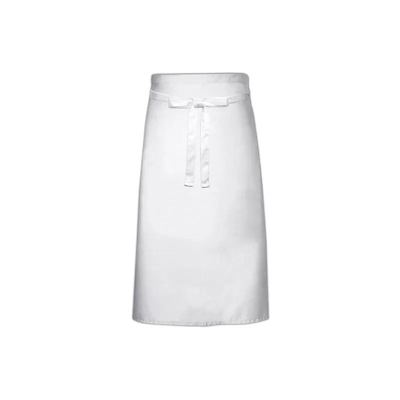 Tablier de cuisine sans poche en polycoton sergé prérétréci, 240 g/m²