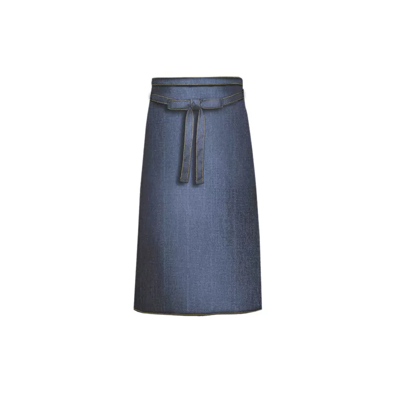 Tablier long sans bavette en jean, points de tension renforcés, 300 g/m²