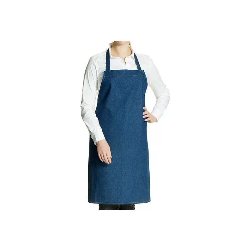 Tablier à bavette en jean avec points de tension renforcés, 300 g/m²