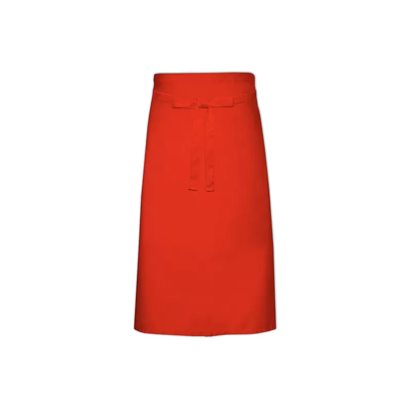 Tablier de cuisine sans poche fabriqué en Europe en polycoton sergé, 240 g/m²