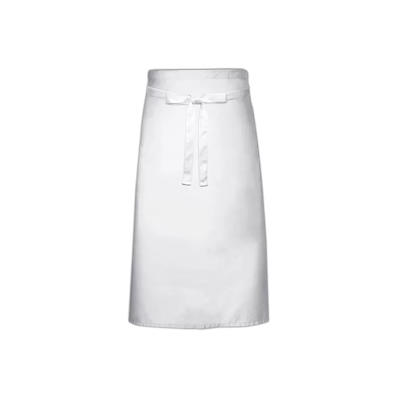 Tablier de cuisine sans poche fabriqué en Europe en polycoton sergé, 240 g/m²