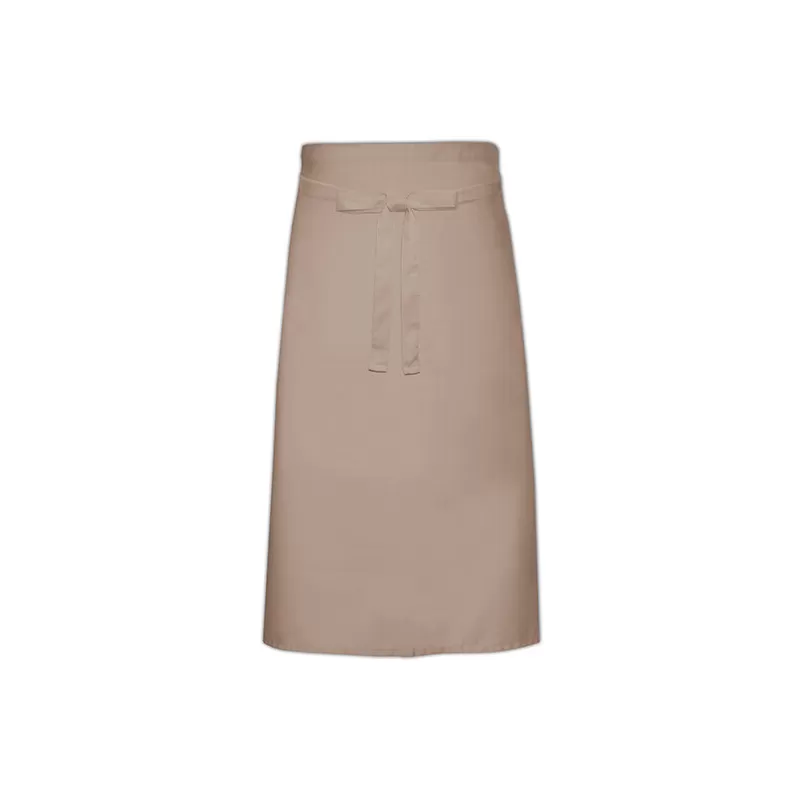 Tablier de cuisine sans poche fabriqué en Europe en polycoton sergé, 240 g/m²