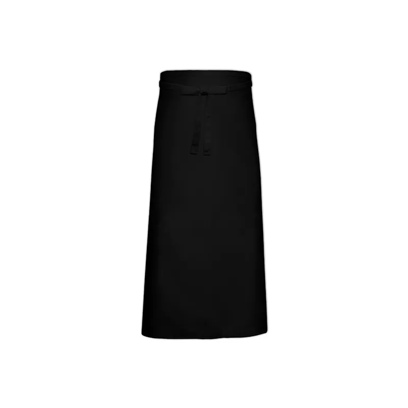 Tablier de bistro long sans poche fabriqué en Europe en polycoton sergé, 240 g/m²
