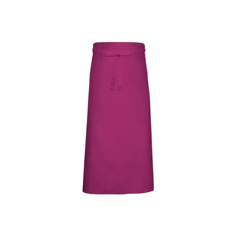 Tablier de bistro long sans poche fabriqué en Europe en polycoton sergé, 240 g/m²