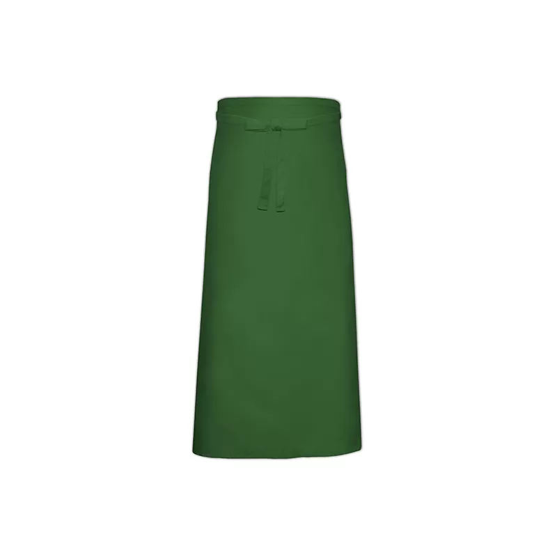 Tablier de bistro long sans poche fabriqué en Europe en polycoton sergé, 240 g/m²