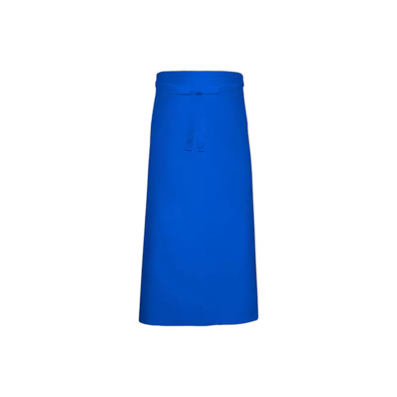Tablier de bistro long sans poche fabriqué en Europe en polycoton sergé, 240 g/m²
