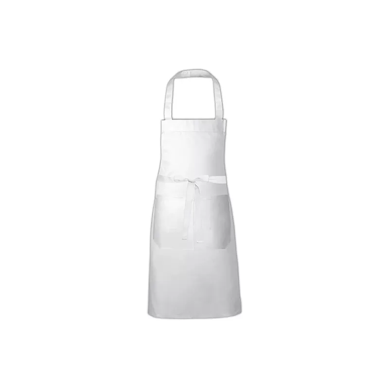 Tablier de cuisine en coton sergé prérétréci avec poche avant, 230 g/m²