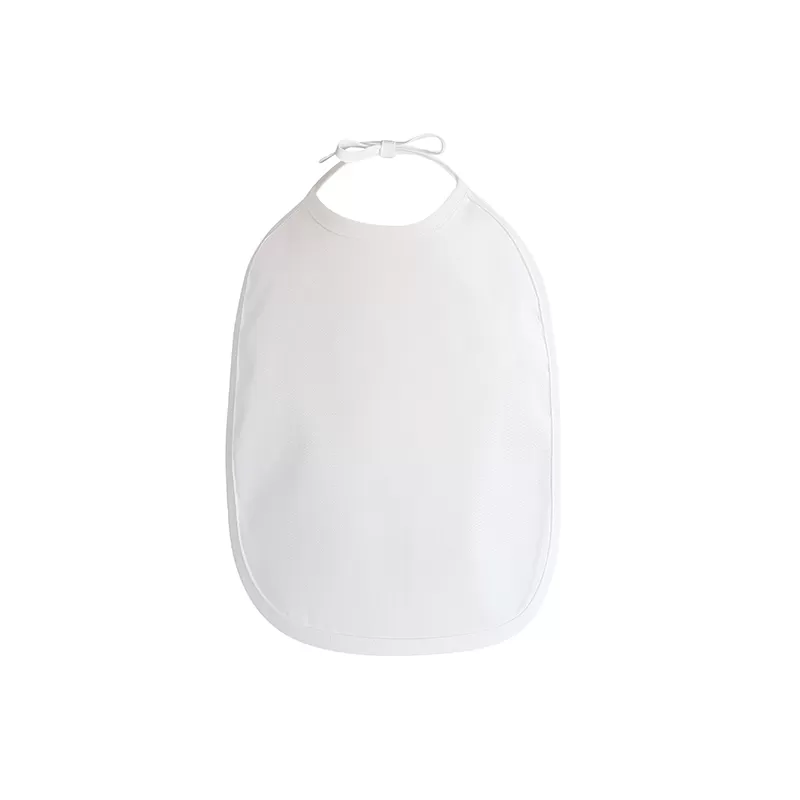 Bavoir bébé coton sergé, finition passepoil, fermeture cordon, 220 g/m²