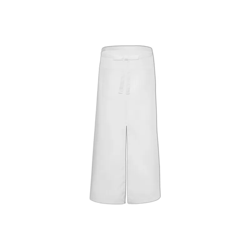 Tablier de bistro long avec poches et fente confortable, 240 g/m²