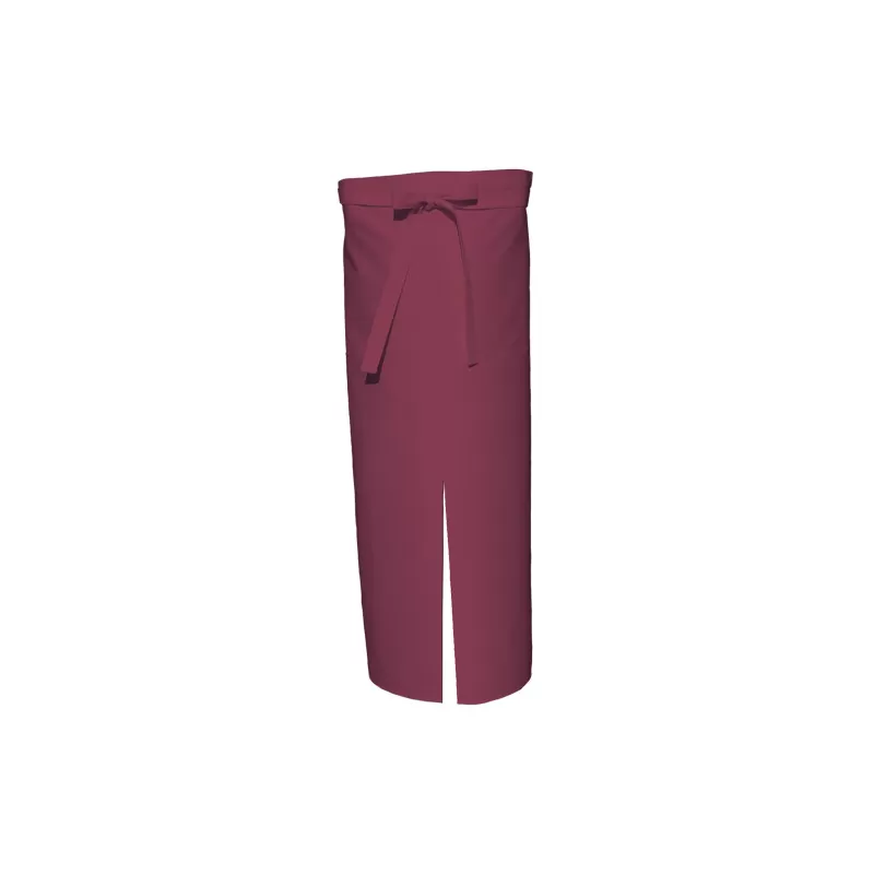 Tablier de bistro long sans poche avec fente confortable, 240 g/m²
