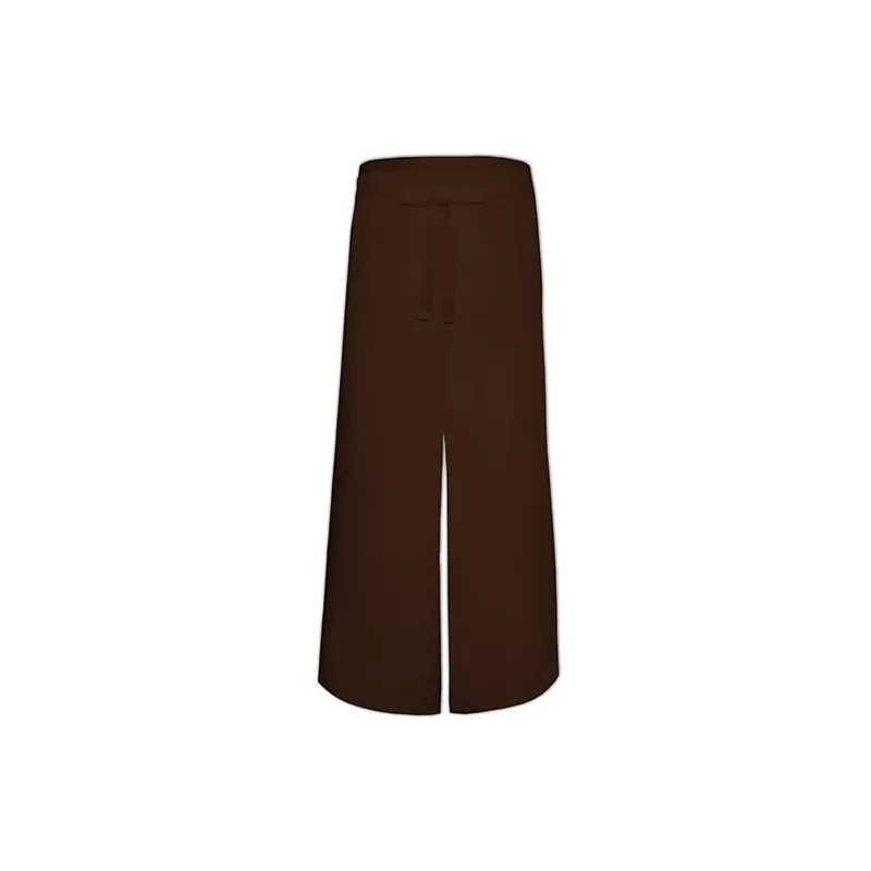 Tablier de bistro long sans poche avec fente confortable, 240 g/m²