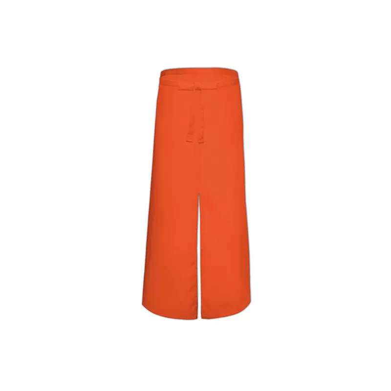 Tablier de bistro long sans poche avec fente confortable, 240 g/m²
